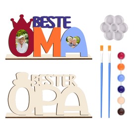 Wooden Letters Craft Set Grandpa and Grandma Picture Frame Grandpa Grandma Gift Birthday Christmas Wooden Letters Craft Set with Colours and Brush