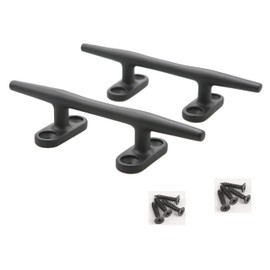 Thorn Boat Black Cleat Dock Marine 316 Stainless Steel Open Base Cleats W/Fasteners (5 Inch 2pcs)