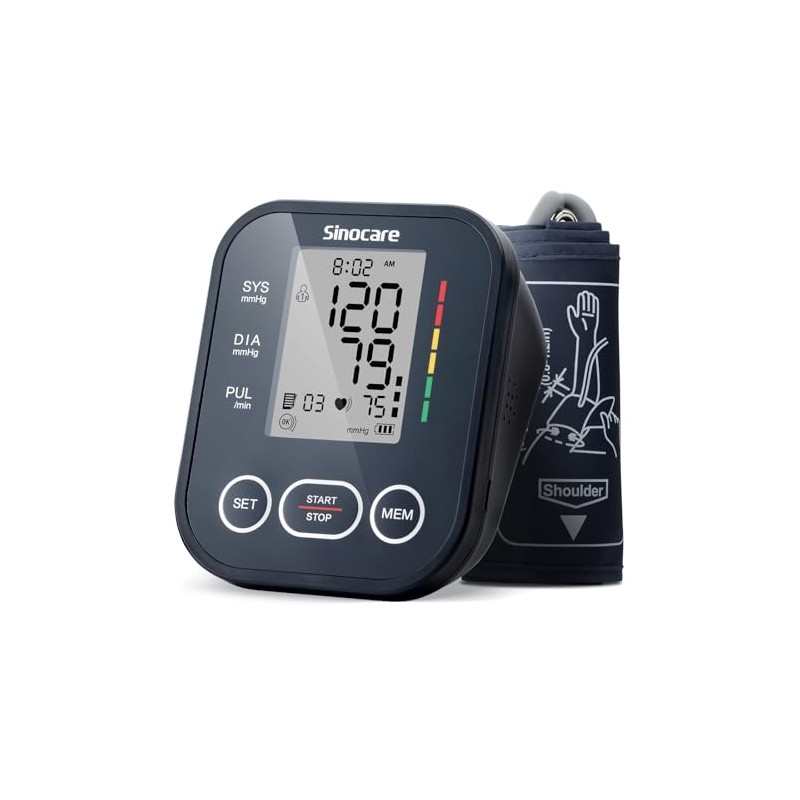 Sinocare Blood Pressure Monitor, Upper Arm BP Machine for Home,