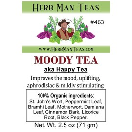 HERB MAN TEAS HAPPY TEA - Mood improving, uplifting for depression by master herbalist 2.5 oz.