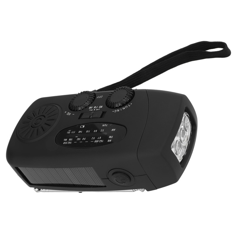 Solar Hand Crank Radio AM FM WB Weather Warning USB