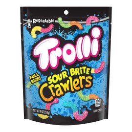 Trolli Sour Brite Crawlers Gummy Candy, 9 Ounce, Pack of 6