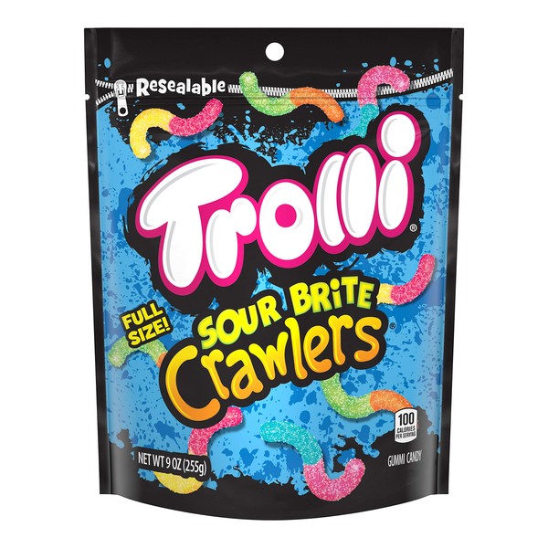 Trolli Sour Brite Crawlers Gummy Candy, 9 Ounce, Pack of