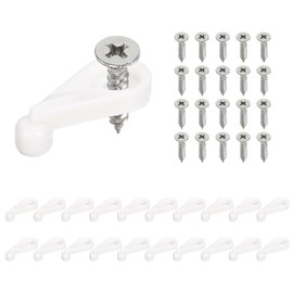 uxcell 56Sets Glass Retainer Clips Kit with Screw, 25mm Plastic Cabinet Door Panel Clips, Mirror Holder Clips for Fixing 4mm Thick Glass, White