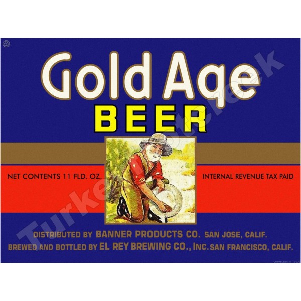 Gold Age Beer Label 18" x 24" Metal Sign
