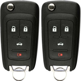 KeylessOption Keyless Entry Remote Control Car Uncut Flip Key Fob Replacement for OHT01060512 (Pack of 2)