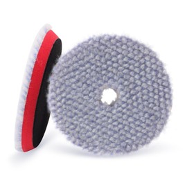 SPTA Wool Polishing Pad, 2Pcs 5''(125mm) Coarse Wool Cutting Pad, Coarse Wool Pad BlueWool Buffing Pads Set with Hook and Loop for Heavy Cut for Car Polisher, Buffing and Polishing