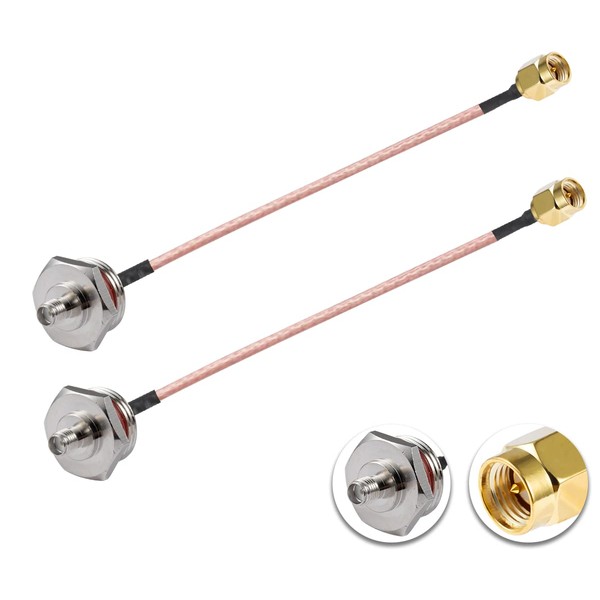 POBADY 2PCS SMA Cable SMA Male to SMA Female Waterproof