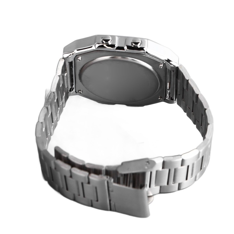 Men Muslim Digital Watch Prayer Reminder Strainless Streel Strap Waterproof