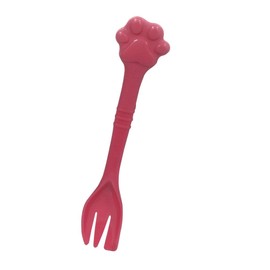 Kunhe Pet Dog Cat Feeding Scooping Can Tin Food Fork Mixing Spoon Pink 7.48Inch