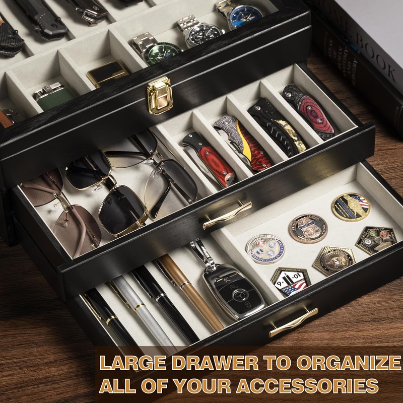 Emfogo Pocket Knife Display Case for Collection of 30-36 Folding