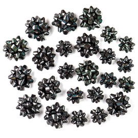 WRAPAHOLIC Black Gift Bow Assortment (24 Bows) for Birthday, Wedding, Christmas, Baby Shower, Bridal Showers