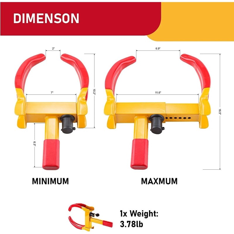 Cartman Heavy Duty Trailer Lock Wheel Clamp