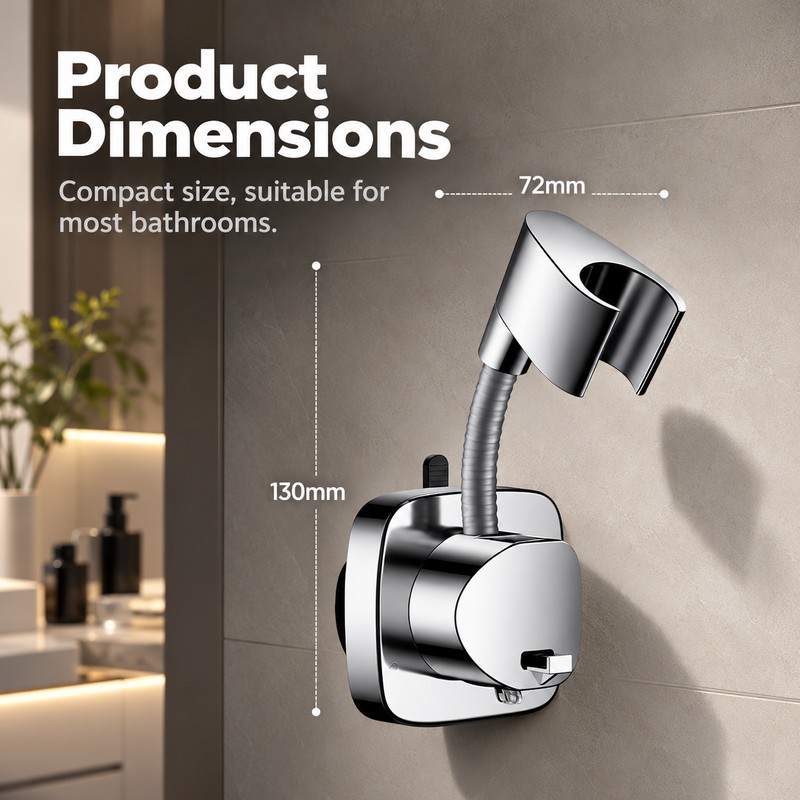 360° Adjustable Handheld Shower Head Holder for Bathroom – No-Drill