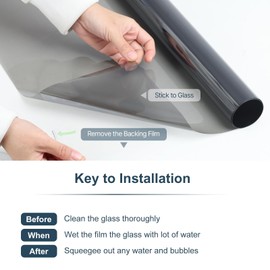 Window Privacy Tint Film - Superior Heat Rejection, Blocks 99% Harmful UV Rays, Enhances Privacy, Reduces Glare, Long-Lasting for Residential & Commercial Use (Ice Blue 23.6 InchX 6.56 Feet)