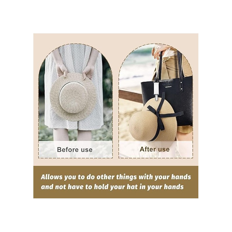 GOEDEKE 2Pcs Hat Clips for Travel on Bag, Hat Bag