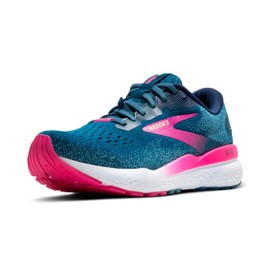 Brooks Women's Ghost 16 GTX Trainers, Moroccan Blue Pink Yellow, 37.5 EU