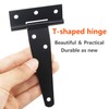 Ctyjia 2 Pcs T-Hinges, Tee Strap Black Door Hinges, with