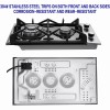 Eascookchef Gas Cooktop 12" Black Tempered Glass 2 Burners Built-in