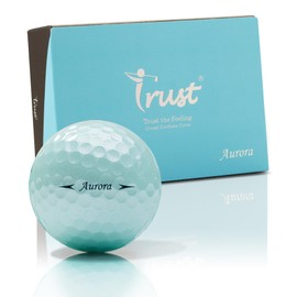 Trust Golf Ball, Aurora ICY Blue, Soft, Distance, Straight Flight, and Easy to Spot, Crystal Urethane Covered, 3-Piece (ICY Blue, 12 Balls)