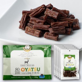 Dog 80/100 Series OYATSU 85% Hokkaido Ezo Venison Meat, Ideal for Training Rewards, Round Cut, 8.8 oz (250 g) x 5 Bags