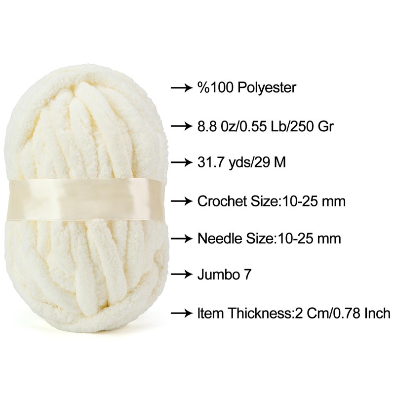ERLYEEN Chenille Chunky Yarn Super Bulky Soft Thick Fluffy Jumbo