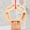 ZEMBSOYA 2 x Portable Hangboard Fingerboard Round Pine Wood Climbing