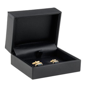 Premium Soft Leather Cufflink Box for Men - Stylish Cufflink Jewelry Gift Box - Elegant Design Leather Interior with Superior Stitching- Cufflink Display Case & Cufflink Holder by AllurePack