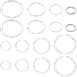 Meniala Anti-Allergy Plastic Hoop Ear Retainers, Clear Nose Rings, With Buckle, 16G 18G 20G, 6-12mm Rings For Sensitive Ears & Skin (18 Gauge)