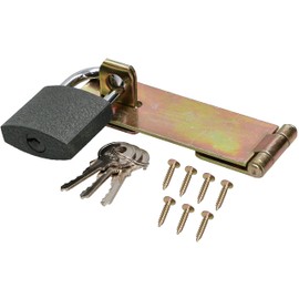 KOTARBAU® Hasp 130 mm with Padlock Yellow Galvanised Padlock Bolt for Padlock
