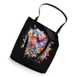 Butterfly Lover Flowers Artistic Pastel Watercolor Butterfly Tote Bag