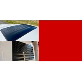 Benini Designe Studio American Flag Sunroof Decal 1-Fits Charger Challenger Dart Ram Durango American US Flag Decal - Patriotic Star Sticker Size 19"x 35" (Dark Red)