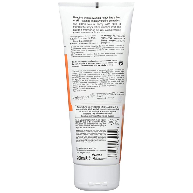 Dr.Organic Natural Organic Manuka Honey Skin Lotion 200ml by Dr.