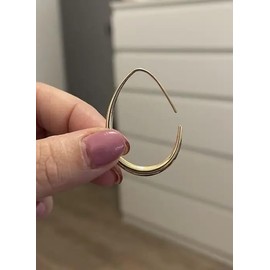 ⊹⊱❁✿ GOLDENE OVALE TRÄNE TROPFEN CREOLEN ✿ ❁⊰⊹ seitliche Ohrringe - Tunnel Ohrringe, ovale Creolen in Gold, Tropfen