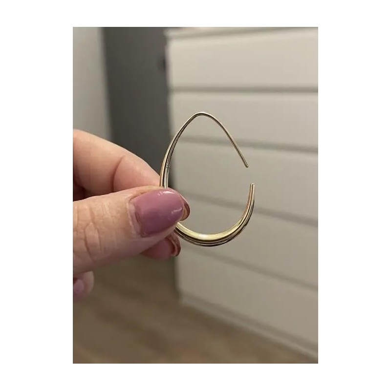 ⊹⊱❁✿ GOLDENE OVALE TRÄNE TROPFEN CREOLEN ✿ ❁⊰⊹ seitliche Ohrringe