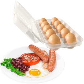 Kitchen Discovery Egg Storage Container for Refrigerator Stackable Clear Egg Container for Refrigerator Protects Against Breakage–Egg Holder for Camping, Hardboiled Egg Container Stores 10 Eggs