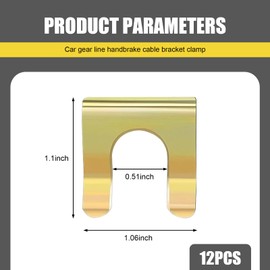 gunroil 12 PCS Car Gear Shift Cable Handbrake Cable U-clip, 1.06" x 1.1" Metal One-piece Molded Oil Pipe Clip, Multi-purpose Replacement Non-destructive Installation Parts, for Cars (Gold)