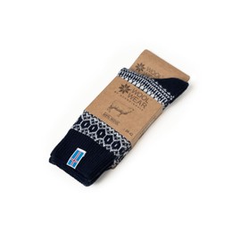 One Pair of 60% Wool Socks Island Flag Scandinavian Design, navy
