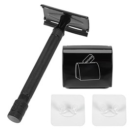 Men 2-in-1 Vintage Manual Shaver for Beard Portable Set Case and Holder Sturdy Material Comfortable Grip for Daily Shaving