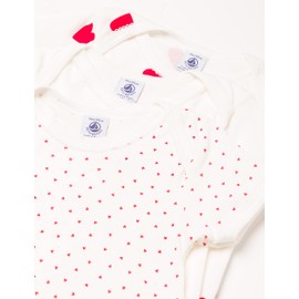 Petit Bateau Baby Girls' Short-Sleeved Bodysuit with Stripes (Pack of 3), Variant 1