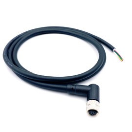 FOWIUNYE M8 8 Pin Female Connector Cable, A Code Right Angle Molding Wire Female Aviation Sensor Electrical PVC Cable Industrial Molded Wire AWG24（0.5Meter）