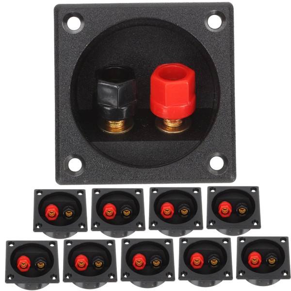10PCS Square 2-Way Speaker Box Terminal Cup Spring Loaded Jacks
