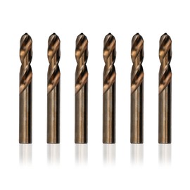 Drill America 3/8" Cobalt Heavy Duty Split Point Stub Drill Bit (Pack of 6), D/ASTCO Series