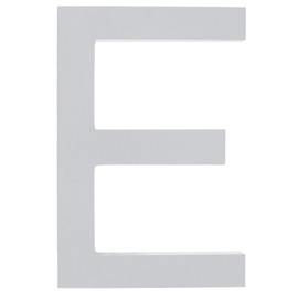 Arial Font White Painted MDF Wood Letter E (6 Inches)