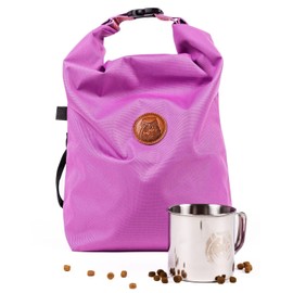 Wilderdog Doggie Bag - Water Resistant, Portable Kibble Carrier & Stainless Steel Mug - Lilac