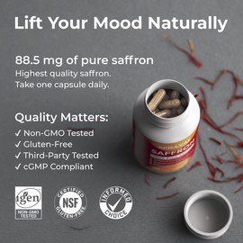 Miraval Organic Saffron Capsules (88.5mg) for Mood Support & Energy Healthcare Fitness