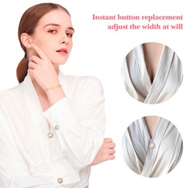 VILLCASE Women Shirt Brooch Pins, 40pcs No Sew Button Pins Rhinestones Pearl Safety Brooch Cover up Buttons Decorative Shawl Clips for Clothing Dress