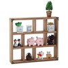 MITREL 17.7x15.7-Inch Shadow Box Shelf 9-Slot Rustic Wood Floating Shelves