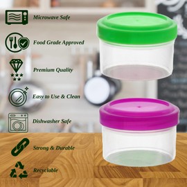 BLISSMART Plastic Mini Storage Boxes Baby food storage containers, Weaning Feeding Freezer Food Pots Containers, snack pots 35ml 6 Pcs