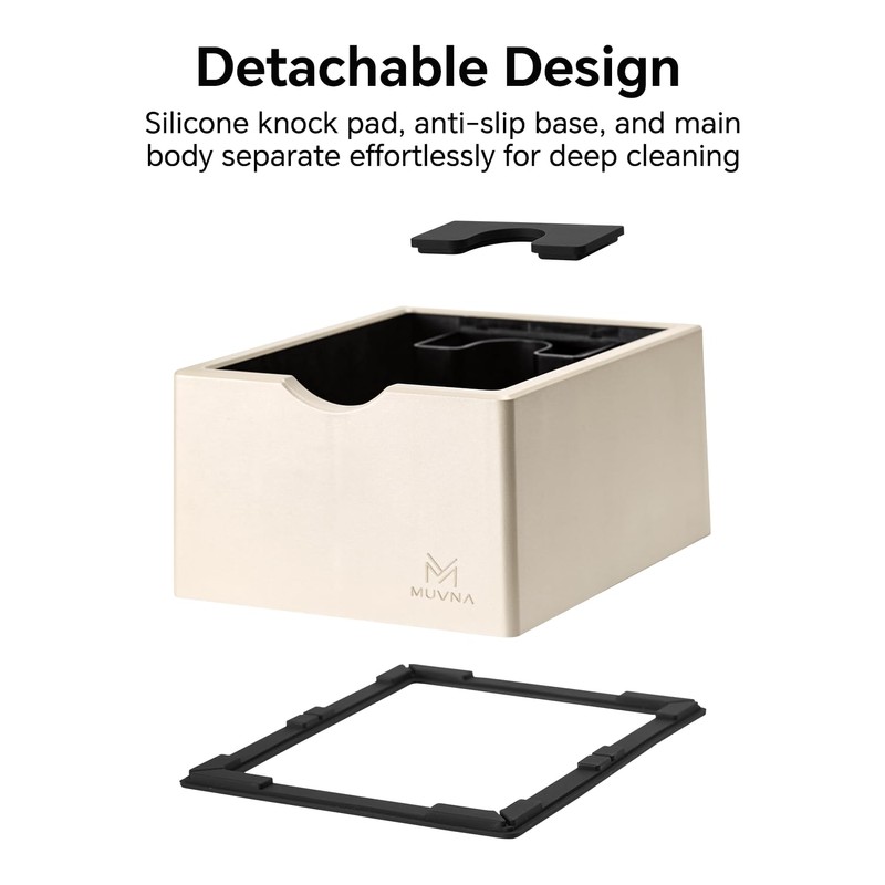 Espresso Knock Box, Durable ABS Coffee Grounds Dump Bin, Anti-Slip